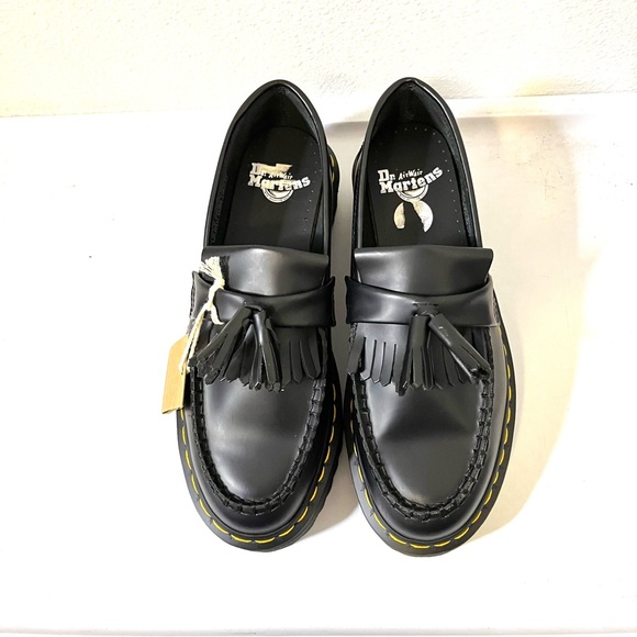 Dr. Martens Adrian Bex platform Black Leather Tassel Loafers leather sz 9 womens - Picture 3 of 7